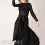 czarna spódnica maksi z koła - wesele elegancka