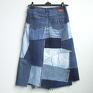 patchworkowa spódnica jeansowa r. 36/38 midi