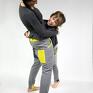 Mimi Monster atrakcyjne yoga spodnie szarave - dres - szary limonka rozm. XS, S, M taniec