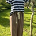 szerokie spodnie letnie wiązane w pasie Mocca Mouse