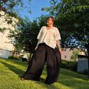 Szerokie lniane spodnie SUMMER BLACK