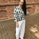 szerokie spodnie letnie wiązane w pasie Luna kolor złamana biel