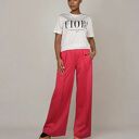 Eleganckie spodnie z dzianiny dresowej z szerokimi nogawkami