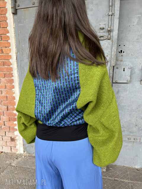 szerokie spodnie letnie wiązane w pasie Luna kolor niebieski