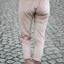 welurowe modne spodnie sportowe welur gładkie dresowe kolor beż kobieca marka lona
