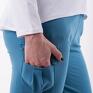 spodnie niebieskie bojówki blue total stick kombinezony