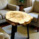 🌿 Stolik kawowy z litego drewna tulipanowca - ręcznie wykonany, naturalny design
