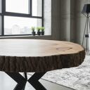 Stolik kawowy z litego drewna 9 cm - olejowany blat i metalowe nogi