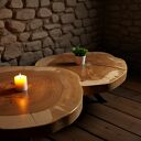 Zestaw 2 stolików kawowych z litego drewna! Bezpieczna wysyłka, pobranie