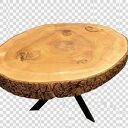 Stolik kawowy z litego drewna 9 cm - olejowany blat i metalowe nogi