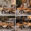 Zestaw 2 stolików kawowych z litego drewna! Bezpieczna wysyłka, pobranie