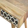 biurko drewno konsola z inkrustowaną szufladą skandynawski styl lite stoły