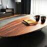 stoły: Nowoczesna ława kawowa o owalnym kształcie - stal stół