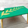 salon stoły kawowy złoto i zieleń - decor stolik