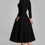 sukienka midi total klara 7/8 (czarna) 3 4 - rękawek klasyczna