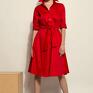 kasia miciak design sukienki: czerwona szmizjerka solar - kobieta