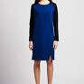 Dress with contrasting sleeves / suk108 - sukienka casual