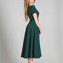 sukienki: trapezowa midi, suk181 zielony - elegancka coldarms