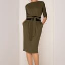 Sukienka mono khaki ciemny