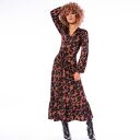 Alicia maxi - długa sukienka kopertowa w panterkę boho