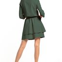 Elegancka sukienka z podwójną spódnicą, T320, khaki