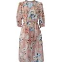 Pastelova łąka wiskozowa sukienka