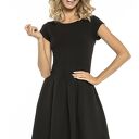 Elegancka sukienka z zakładkami, T254, czarna