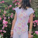 🌿 Boho narzutka plażowa szydełkowa z bawełny i bambusa S/M