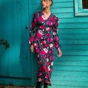 Madame - sukienka kopertowa w kwiaty i grochy