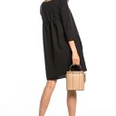 Sukienka marszczona na plecach z kieszeniami, T326, czarna