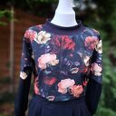 Sukienka Adela w kwiaty z dresówki - oversize S/M z kieszeniami