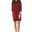 Elegancka sukienka z kołnierzykiem bordowa 010 (Ella Dora)