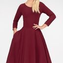 Sukienka FLER Total Midi Bordo