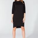 Sukienka midi z kieszeniami na biodrach T105 kolor czarny - TESSITA