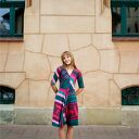 Sukienka retro | IRMA kolorowe pasy