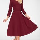 Sukienka FLER Total Midi Bordo