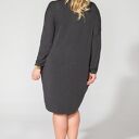 Sukienka PS 6 ciemnoszara Plus Size (One Size) - wiskoza z kieszeniami