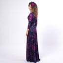 Elle - Magic Rose - elegancka sukienka maxi z kopertowym dekoltem