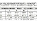 Taliowana sukienka z tkaniny z rękawem 3/4, T265, szara