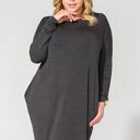 Sukienka PS 6 ciemnoszara Plus Size (One Size) - wiskoza z kieszeniami