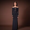 Czarna suknia maxi
