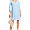 Elegancka sukienka z kontrafałdą na plecach i dekoltem V, T322