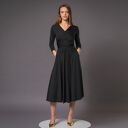 Oceana Black - wielofunkcyjna czarna sukienka handmade z kopertowym wiązaniem