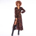 Alicia maxi - długa sukienka boho w panterkę