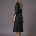 Oceana Black - wielofunkcyjna czarna sukienka handmade z kopertowym wiązaniem