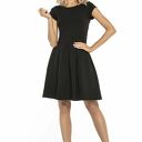 Elegancka sukienka z zakładkami, T254, czarna