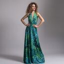 Paloma - letnia sukienka maxi z jersey'u w turkusach i zieleni