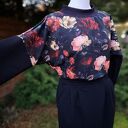 Sukienka Adela w kwiaty z dresówki - oversize S/M z kieszeniami