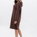 Sukienka Nana Czekolada z kominem 3w1 - boho oversize z kieszeniami