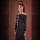 Czarna suknia maxi